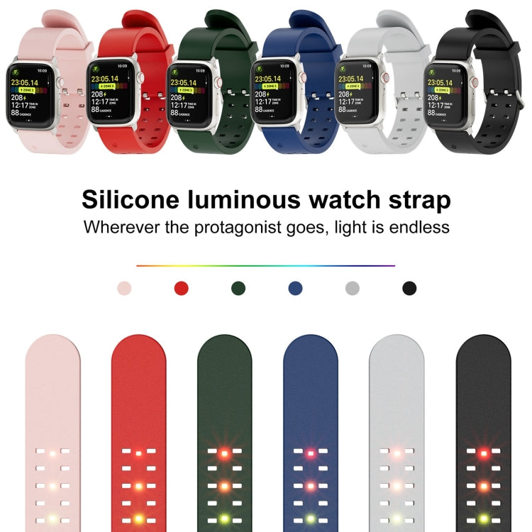 For Apple Watch Series 4 44mm Luminous Colorful Light Silicone Watch Band(Blue) - Watch Bands by PMC Jewellery | Online Shopping South Africa | PMC Jewellery