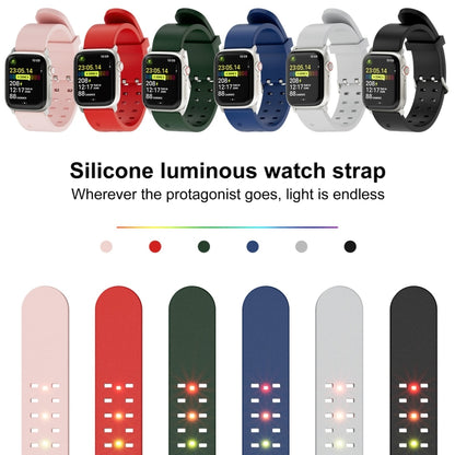 For Apple Watch Series 5 44mm Luminous Colorful Light Silicone Watch Band(Red) - Watch Bands by PMC Jewellery | Online Shopping South Africa | PMC Jewellery