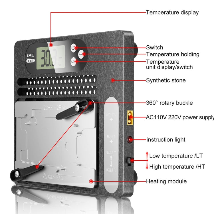 i2C T18 LCD Display PCB Motherboard Layered Desoldering Station With Universal Module, US Plug - Repair Platform by i2C | Online Shopping South Africa | PMC Jewellery | Buy Now Pay Later Mobicred