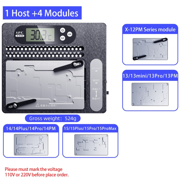 i2C T18 LCD Display PCB Motherboard Layered Desoldering Station For iPhone X-15 Pro Max, US Plug - Repair Platform by i2C | Online Shopping South Africa | PMC Jewellery | Buy Now Pay Later Mobicred