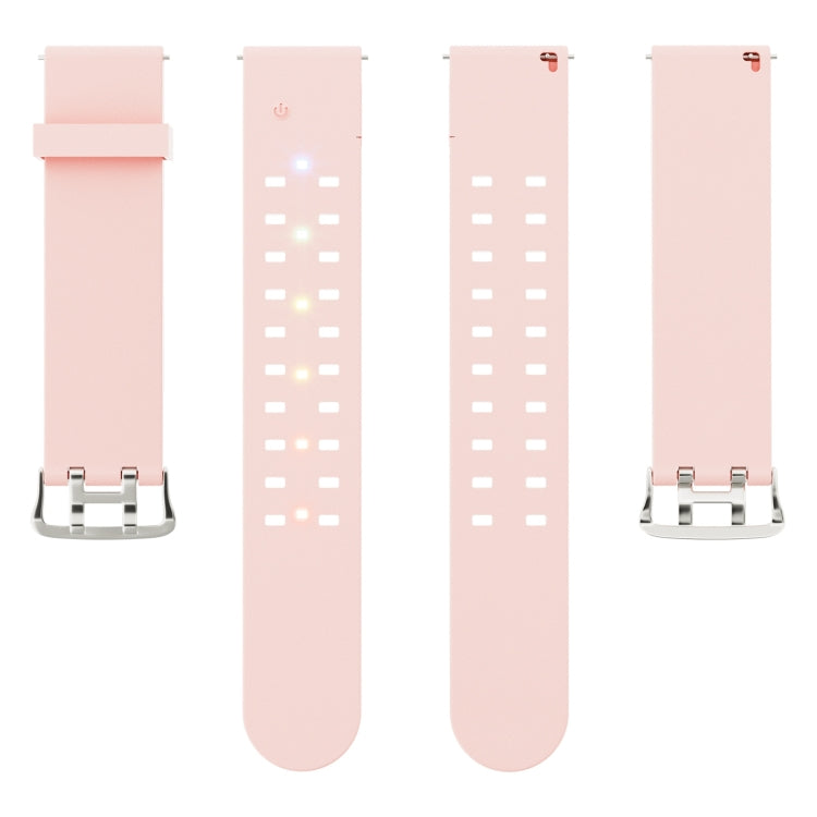 22mm Luminous Colorful Light Silicone Watch Band(Pink) - 22mm Bands by PMC Jewellery | Online Shopping South Africa | PMC Jewellery