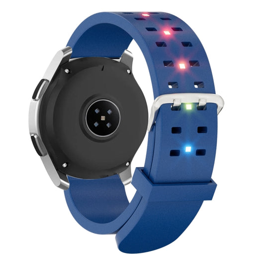 22mm Luminous Colorful Light Silicone Watch Band(Blue) - 22mm Bands by PMC Jewellery | Online Shopping South Africa | PMC Jewellery