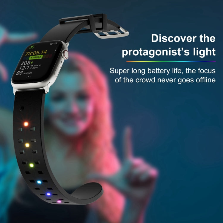 22mm Luminous Colorful Light Silicone Watch Band(Blue) - 22mm Bands by PMC TechLife | Online Shopping South Africa | PMC TechLife