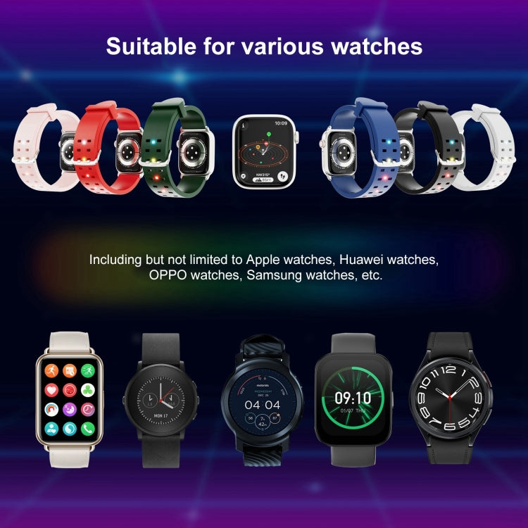 22mm Luminous Colorful Light Silicone Watch Band(Blue) - 22mm Bands by PMC TechLife | Online Shopping South Africa | PMC TechLife