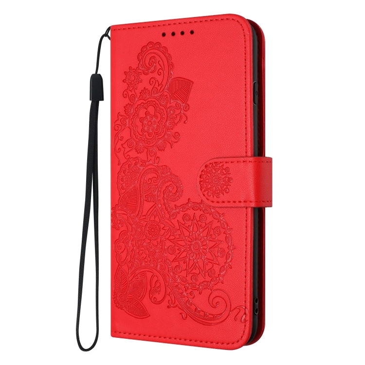 For Tecno Spark Go 2024 Datura Flower Embossed Flip Leather Phone Case(Red) - Tecno Cases by PMC Jewellery | Online Shopping South Africa | PMC Jewellery | Buy Now Pay Later Mobicred