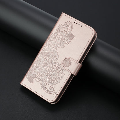 For Tecno Spark Go 2024 Datura Flower Embossed Flip Leather Phone Case(Rose Gold) - Tecno Cases by PMC Jewellery | Online Shopping South Africa | PMC Jewellery | Buy Now Pay Later Mobicred