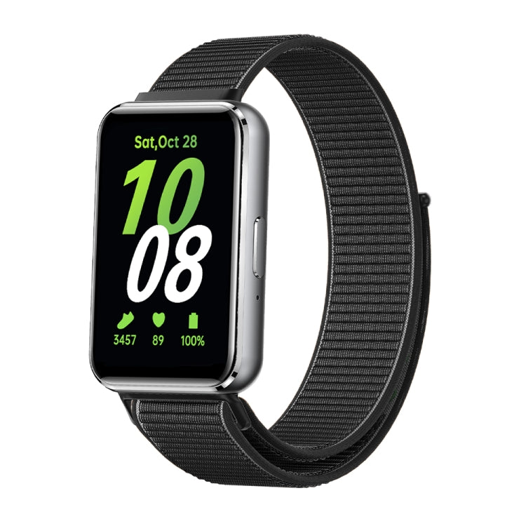 For Samsung Galaxy Fit 3 Woven Nylon Loop Watch Band(Black) - Watch Bands by PMC Jewellery | Online Shopping South Africa | PMC Jewellery