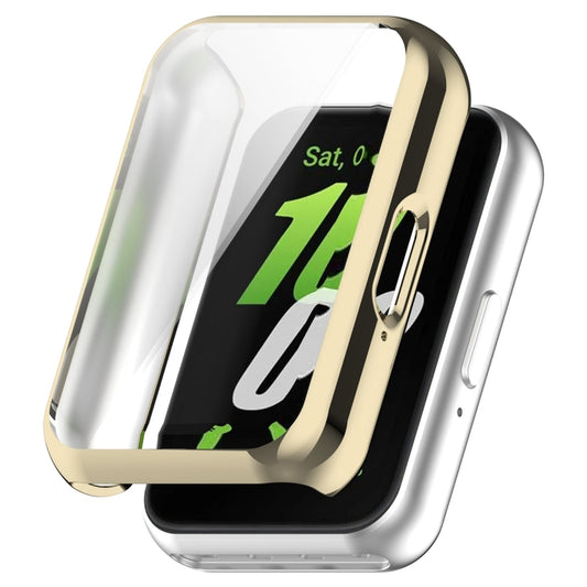 For Samsung Galaxy Fit 3 Full Coverage TPU Electroplated Watch Protective Case(Light Gold) - Watch Cases by PMC Jewellery | Online Shopping South Africa | PMC Jewellery