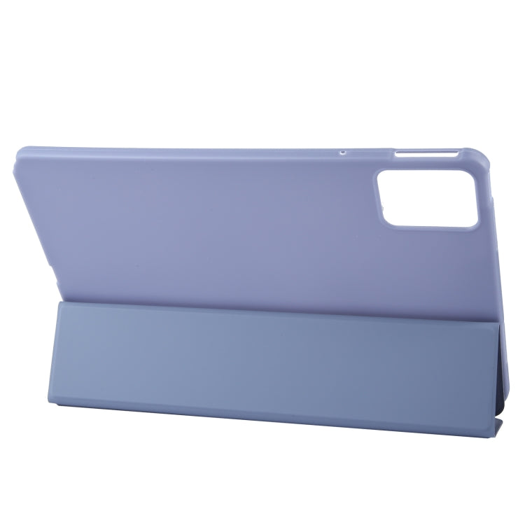 For Lenovo Tab M11/ Xiaoxin Pad 11 2024 Tri-fold Silicone Leather Tablet Case(Lavender Purple) - Lenovo by PMC Jewellery | Online Shopping South Africa | PMC Jewellery | Buy Now Pay Later Mobicred