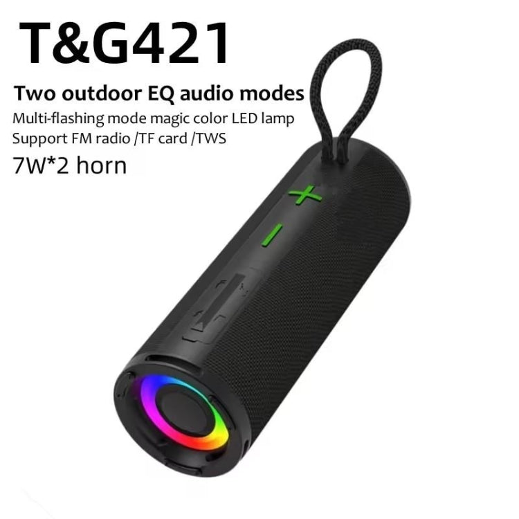 T&G TG-421 RGB BT Outdoor Waterproof Speakers(Purple) - Desktop Speaker by T&G | Online Shopping South Africa | PMC Jewellery | Buy Now Pay Later Mobicred