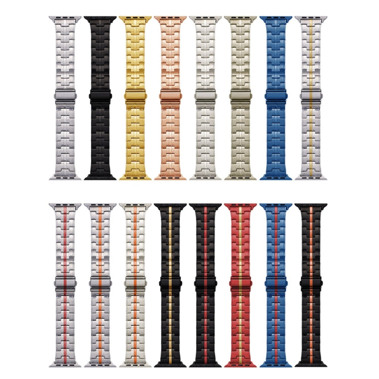 For Apple Watch 38mm Stainless Steel Watch Band(Black Red) - free shipping - PMC TechLife - Order now!