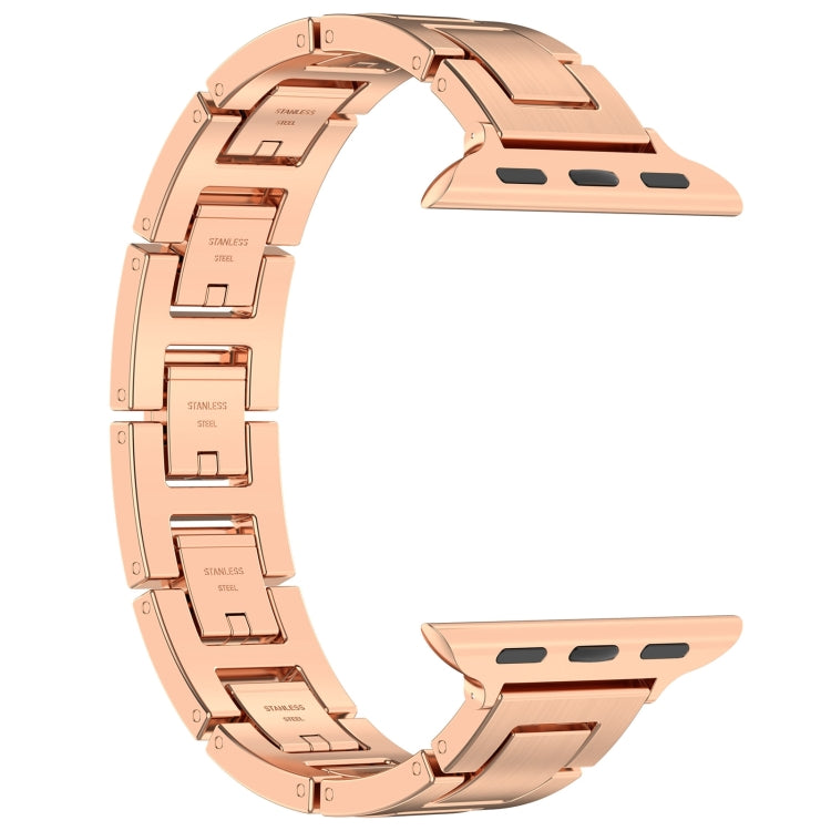 For Apple Watch Series 5 40mm H Slim Stainless Steel Watch Band(Rose Gold) - Watch Bands by PMC Jewellery | Online Shopping South Africa | PMC Jewellery