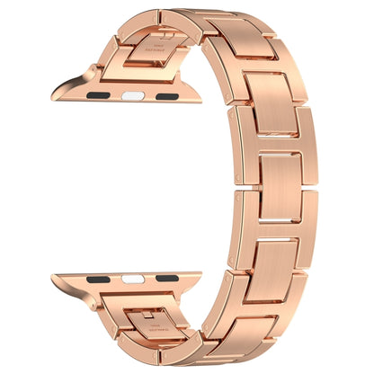 For Apple Watch Series 4 44mm H Slim Stainless Steel Watch Band(Rose Gold) - Watch Bands by PMC Jewellery | Online Shopping South Africa | PMC Jewellery