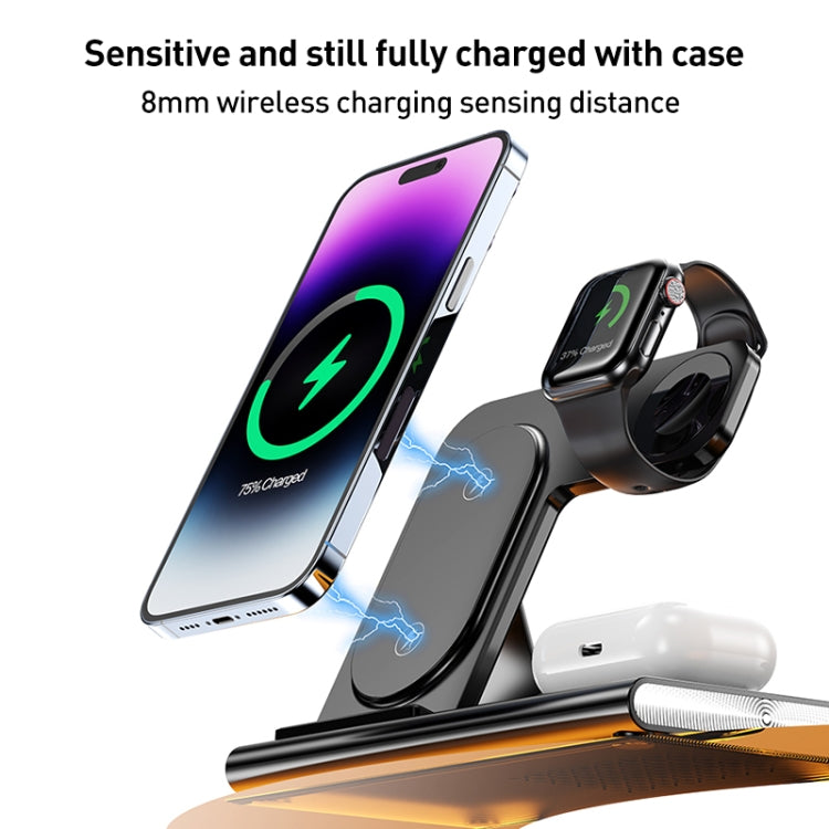 A80 3 in 1 15W Folding Wireless Charger(White) - Wireless Charger by PMC Jewellery | Online Shopping South Africa | PMC Jewellery | Buy Now Pay Later Mobicred