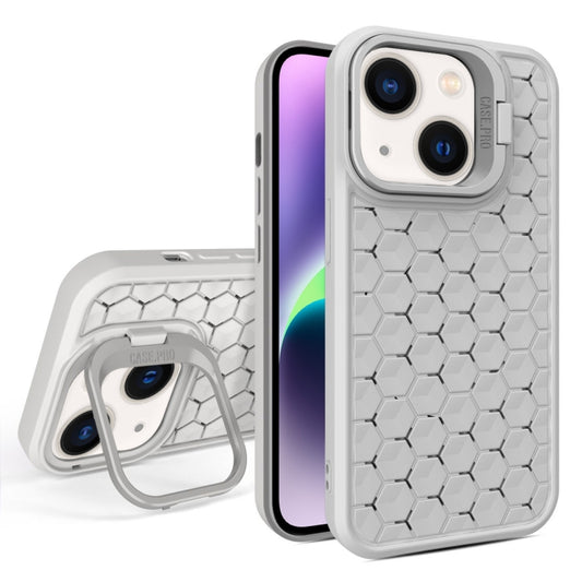 For iPhone 14 Honeycomb Radiating Lens Holder Magsafe Phone Case(Grey) - iPhone 14 Cases by PMC Jewellery | Online Shopping South Africa | PMC Jewellery