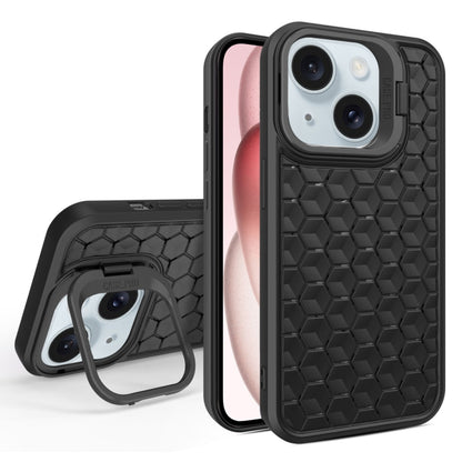 For iPhone 15 Plus Honeycomb Radiating Lens Holder Magsafe Phone Case(Black) - iPhone 15 Plus Cases by PMC Jewellery | Online Shopping South Africa | PMC Jewellery