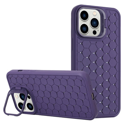 For iPhone 16 Pro Honeycomb Radiating Lens Holder Magsafe Phone Case(Purple) - iPhone 16 Pro Cases by PMC Jewellery | Online Shopping South Africa | PMC Jewellery | Buy Now Pay Later Mobicred