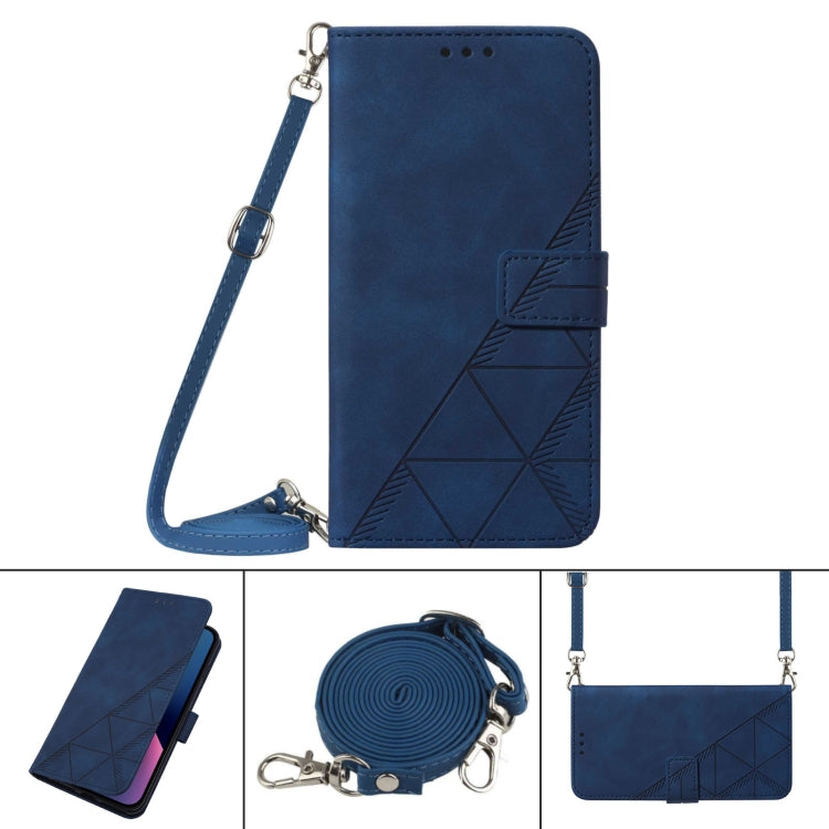 For Google Pixel 9 Pro Crossbody 3D Embossed Flip Leather Phone Case(Blue) - Google Cases by PMC Jewellery | Online Shopping South Africa | PMC Jewellery | Buy Now Pay Later Mobicred