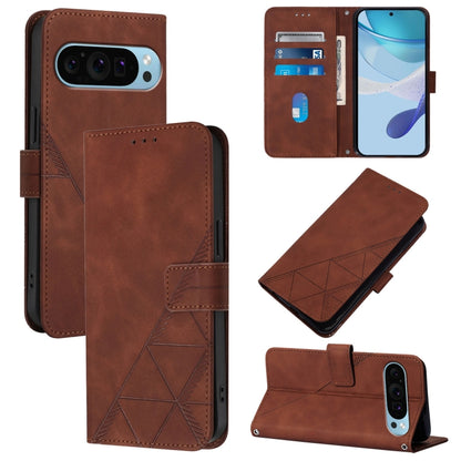 For Google Pixel 9 Pro XL Crossbody 3D Embossed Flip Leather Phone Case(Brown) - Google Cases by PMC Jewellery | Online Shopping South Africa | PMC Jewellery | Buy Now Pay Later Mobicred