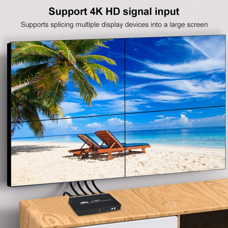 XP02 4K 2x2 HDMI Video Wall Controller Multi-screen Splicing Processor, Style:Ordinary(UK Plug) - free shipping - PMC Jewellery - Order now!