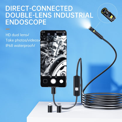 AN112 8mm Double Lenses HD Industry Endoscope Type-C + Micro USB + 8 Pin Connection, Length:1m Soft Tube -  by PMC Jewellery | Online Shopping South Africa | PMC Jewellery | Buy Now Pay Later Mobicred