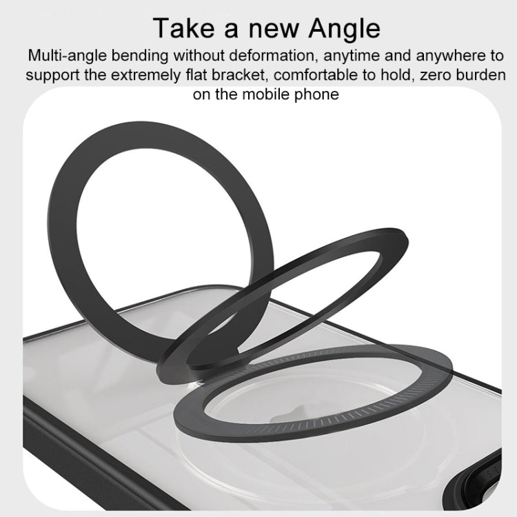 For iPhone 14 Pro Shield Armor MagSafe Holder Phone Case(Deep Purple) - iPhone 14 Pro Cases by PMC TechLife | Online Shopping South Africa | PMC TechLife