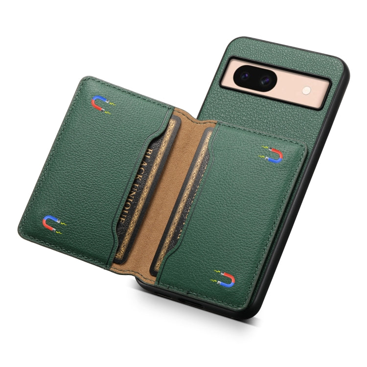 For Google Pixel 8a Calf Texture Card Bag Design Full Coverage Phone Case(Green) - Google Cases by PMC Jewellery | Online Shopping South Africa | PMC Jewellery | Buy Now Pay Later Mobicred