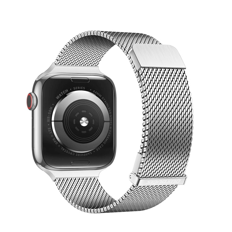 For Apple Watch Series 7 45mm DUX DUCIS Milanese Pro Series Stainless Steel Watch Band(Silver) - Watch Bands by DUX DUCIS | Online Shopping South Africa | PMC Jewellery