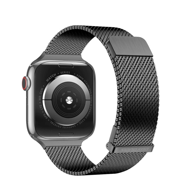 For Apple Watch 42mm DUX DUCIS Milanese Pro Series Stainless Steel Watch Band(Black) - Watch Bands by DUX DUCIS | Online Shopping South Africa | PMC Jewellery