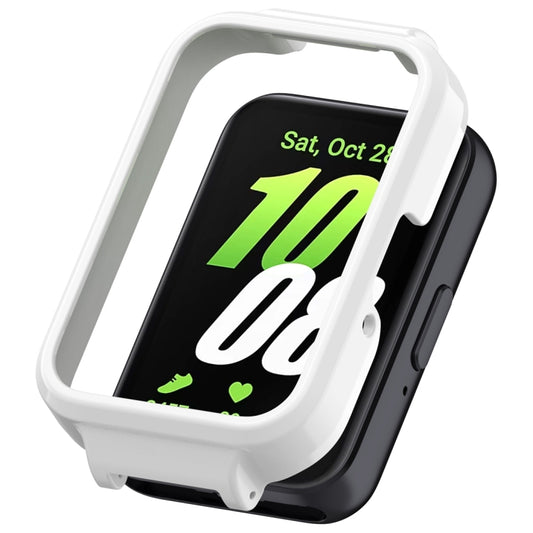 For Samsung Galaxy Fit 3 12mm Half Coverage Hollowed PC Watch Protective Case(White) - Watch Cases by PMC Jewellery | Online Shopping South Africa | PMC Jewellery