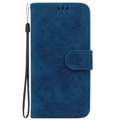 For Google Pixel 9 Pro Butterfly Rose Embossed Leather Phone Case(Blue) - Google Cases by PMC Jewellery | Online Shopping South Africa | PMC Jewellery | Buy Now Pay Later Mobicred