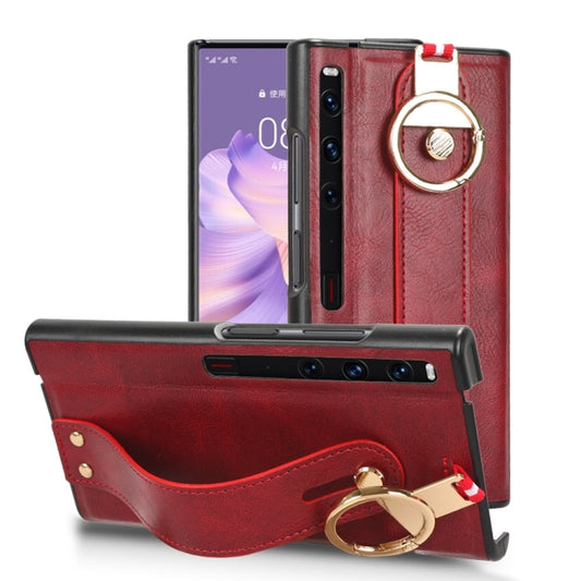 For Huawei Mate X / XS Wristband Leather Back Phone Case(Red) - Huawei Cases by PMC Jewellery | Online Shopping South Africa | PMC Jewellery