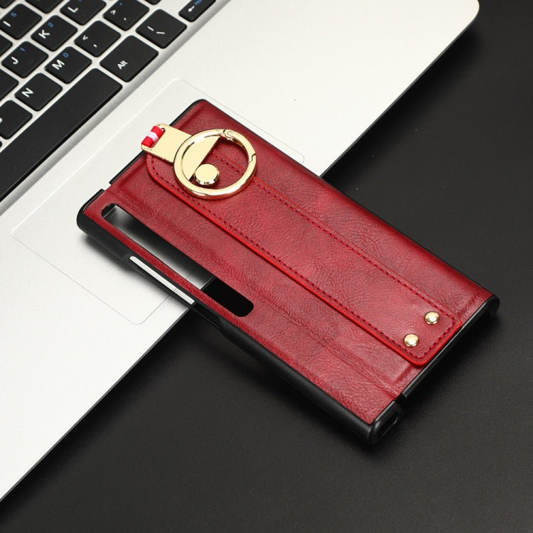For Huawei Mate X / XS Wristband Leather Back Phone Case(Red) - Huawei Cases by PMC TechLife | Online Shopping South Africa | PMC TechLife | Buy Now Pay Later Mobicred