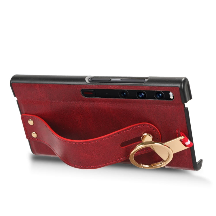 For Huawei Mate X / XS Wristband Leather Back Phone Case(Red) - Huawei Cases by PMC TechLife | Online Shopping South Africa | PMC TechLife | Buy Now Pay Later Mobicred
