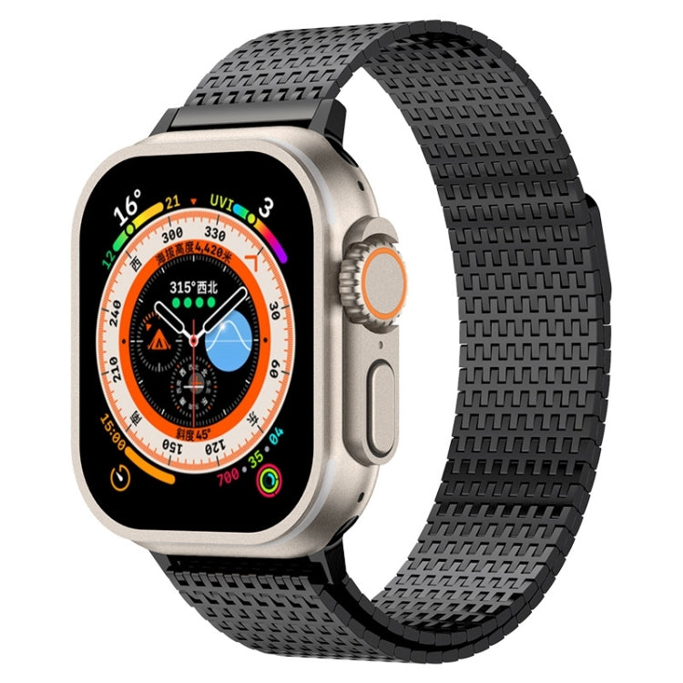 For Apple Watch SE 2022 44mm Milanese Loop Magnetic Clasp Stainless Steel Watch Band(Black) - Watch Bands by PMC Jewellery | Online Shopping South Africa | PMC Jewellery