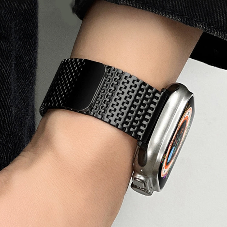 For Apple Watch Series 5 44mm Milanese Loop Magnetic Clasp Stainless Steel Watch Band(Black) - Watch Bands by PMC Jewellery | Online Shopping South Africa | PMC Jewellery