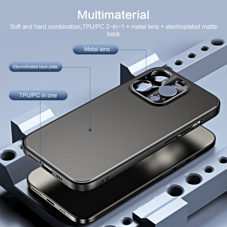 For iPhone 13 R-JUST RJ-61 Electroplating Frosted TPU + PC Phone Case(Silver) - iPhone 13 Cases by R-JUST | Online Shopping South Africa | PMC TechLife | Buy Now Pay Later Mobicred
