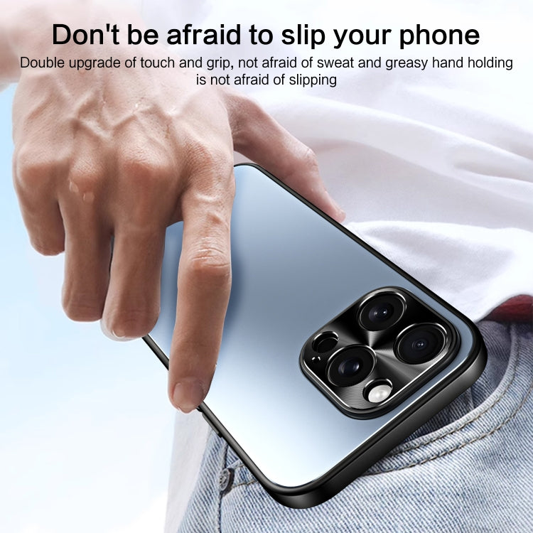 For iPhone 14 Pro Max R-JUST RJ-61 Electroplating Frosted TPU + PC Phone Case(Grey) - iPhone 14 Pro Max Cases by R-JUST | Online Shopping South Africa | PMC TechLife | Buy Now Pay Later Mobicred
