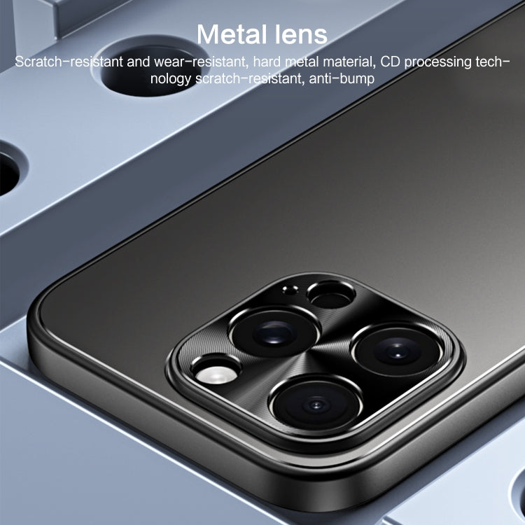 For iPhone 14 Pro Max R-JUST RJ-61 Electroplating Frosted TPU + PC Phone Case with Holder(Silver) - iPhone 14 Pro Max Cases by R-JUST | Online Shopping South Africa | PMC TechLife | Buy Now Pay Later Mobicred