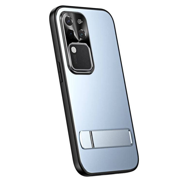 For vivo S18 Pro R-JUST RJ-61 Electroplating Frosted TPU + PC Phone Case with Holder(Blue) - S18 Pro Cases by R-JUST | Online Shopping South Africa | PMC TechLife