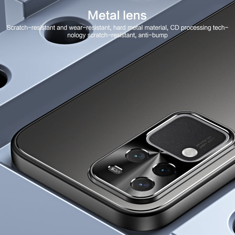 For vivo S18 Pro R-JUST RJ-61 Electroplating Frosted TPU + PC Phone Case with Holder(Blue) - S18 Pro Cases by R-JUST | Online Shopping South Africa | PMC TechLife