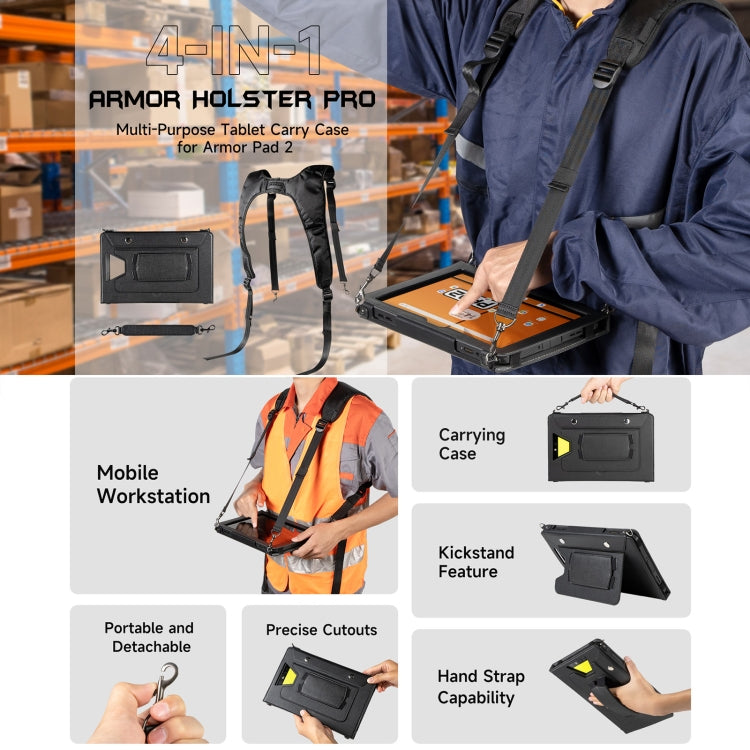 For Ulefone Armor Pad 2 Ulefone 4 in 1 Multi-purpose Tablet Carry Case(Black) - free shipping - PMC TechLife - Order now!