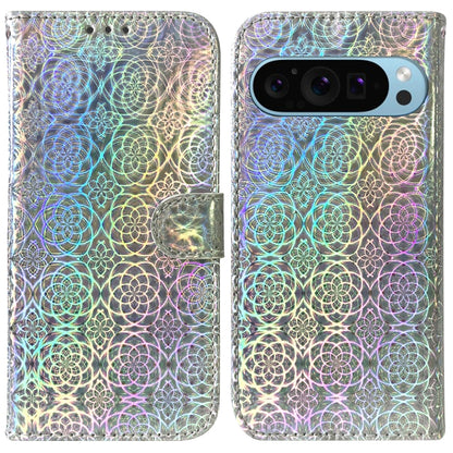 For Google Pixel 9 Colorful Magnetic Buckle Leather Phone Case(Silver) - Google Cases by PMC Jewellery | Online Shopping South Africa | PMC Jewellery | Buy Now Pay Later Mobicred