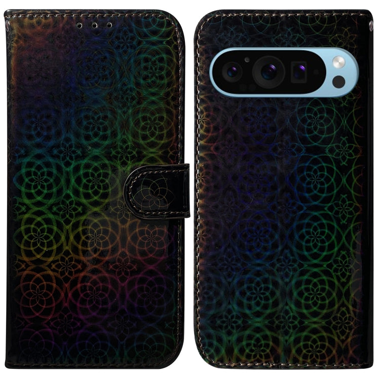 For Google Pixel 9 Colorful Magnetic Buckle Leather Phone Case(Black) - Google Cases by PMC Jewellery | Online Shopping South Africa | PMC Jewellery | Buy Now Pay Later Mobicred