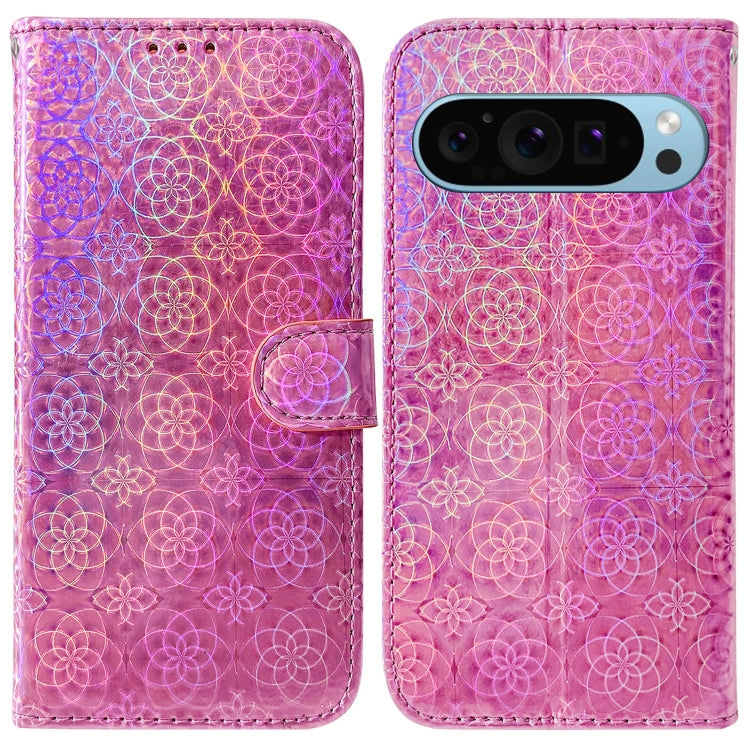 For Google Pixel 9 Colorful Magnetic Buckle Leather Phone Case(Pink) - Google Cases by PMC Jewellery | Online Shopping South Africa | PMC Jewellery | Buy Now Pay Later Mobicred