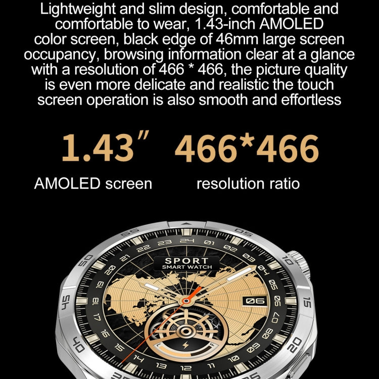 LEMFO HK4 1.43 inch AMOLED Round Screen Smart Watch Supports Bluetooth Calls(Black) - Smart Watches by LEMFO | Online Shopping South Africa | PMC Jewellery