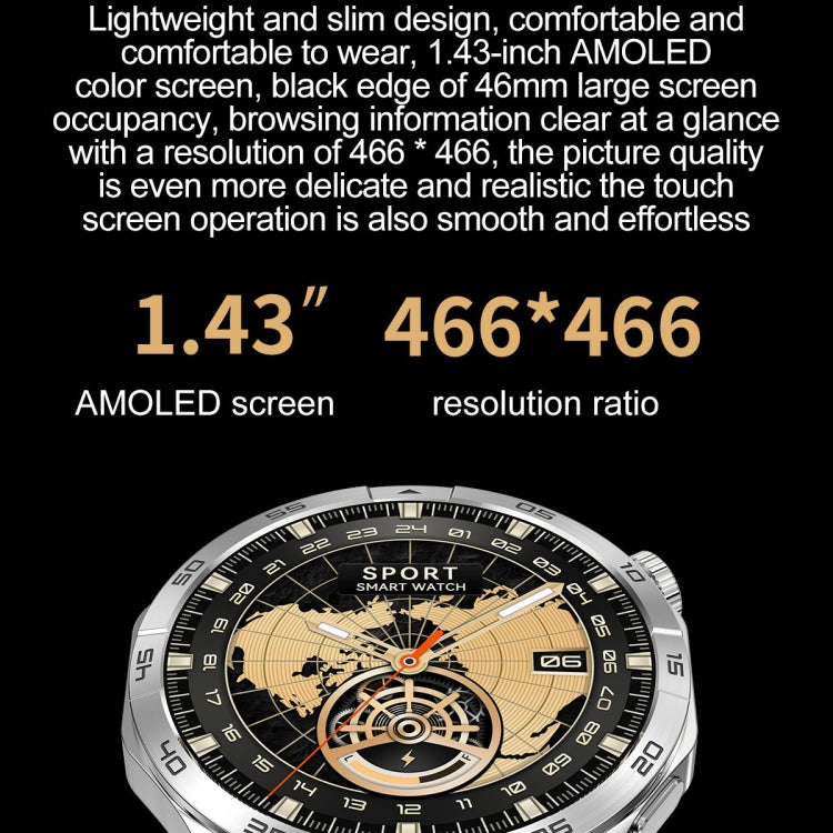 LEMFO HK4 1.43 inch AMOLED Round Screen Smart Watch Supports Bluetooth Calls(Green) - Smart Watches by LEMFO | Online Shopping South Africa | PMC TechLife | Buy Now Pay Later Mobicred