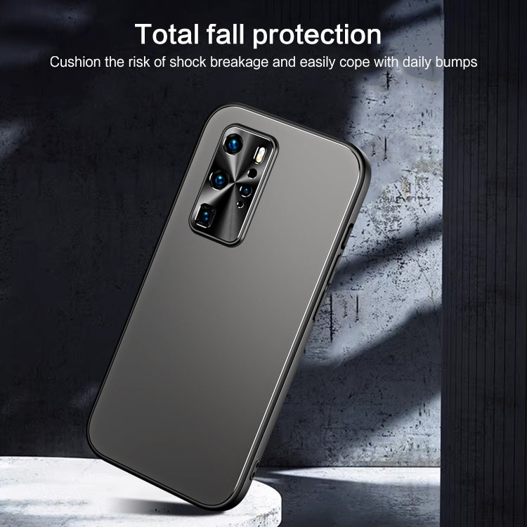 For Huawei P40 Pro R-JUST RJ-61 Electroplating Frosted TPU + PC Phone Case(Blue) - Huawei Cases by R-JUST | Online Shopping South Africa | PMC TechLife | Buy Now Pay Later Mobicred