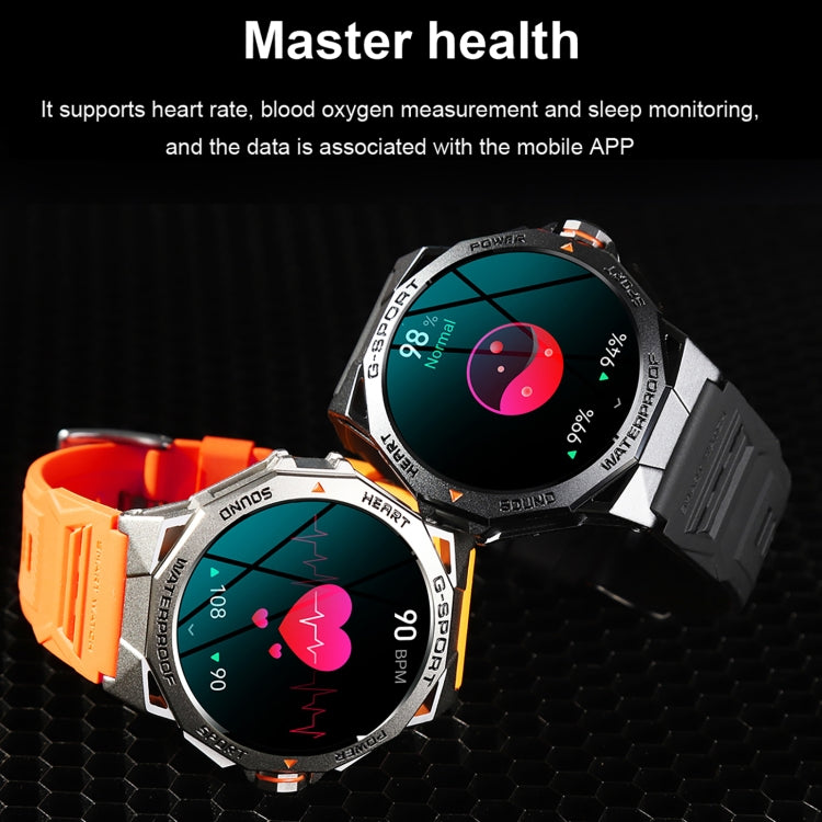 LEMFO K62 1.43 inch AMOLED Round Screen Smart Watch Supports Bluetooth Calls(Silver Orange) - Smart Watches by LEMFO | Online Shopping South Africa | PMC Jewellery