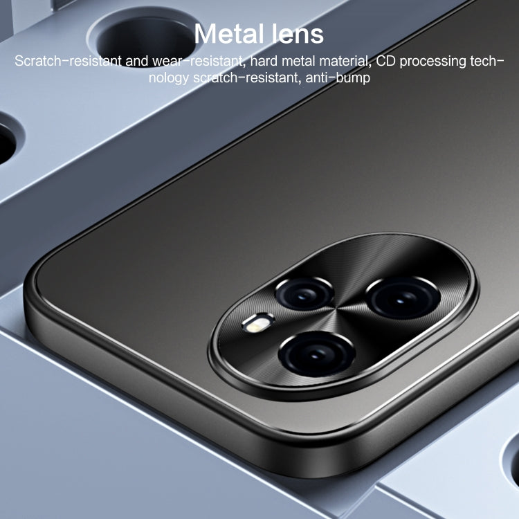 For Honor 100 R-JUST RJ-61 Electroplating Frosted TPU + PC Phone Case with Holder(Grey) - Honor Cases by R-JUST | Online Shopping South Africa | PMC TechLife | Buy Now Pay Later Mobicred